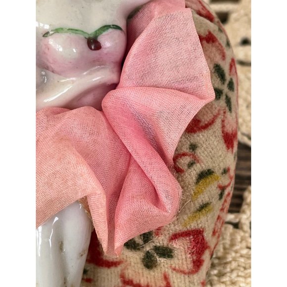 Antique Bathing Beauty Type pincushion Half Doll On Chair Legs out Japan - Picture 5 of 11